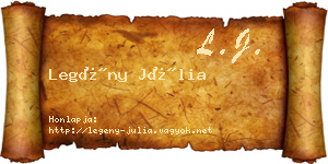 Legény Júlia névjegykártya
